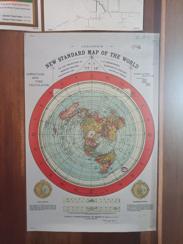 Flat Earth Map Scroll Canvas Poster Gleason's (Medium 30cm by 45cm)